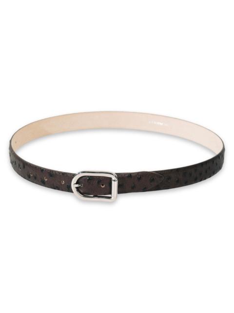 DÉHANCHE Women's Mija Ostrich-Embossed Leather Belt - Brown Silver