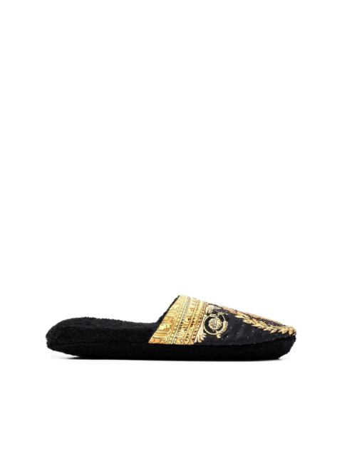 Baroque-print slippers