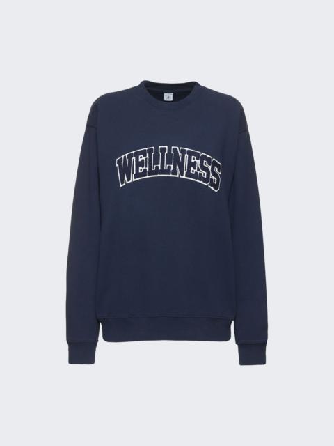 Sporty & Rich Wellness Boucle Crewneck Navy And White