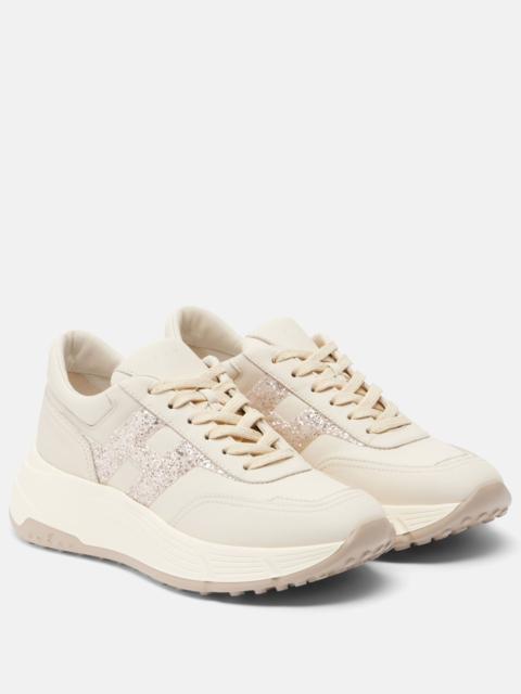 HOGAN H669 glitter leather sneakers