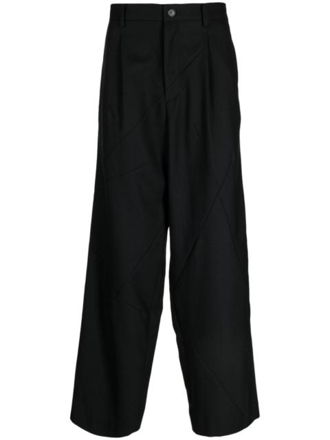 pleat-detailing straight-leg trousers