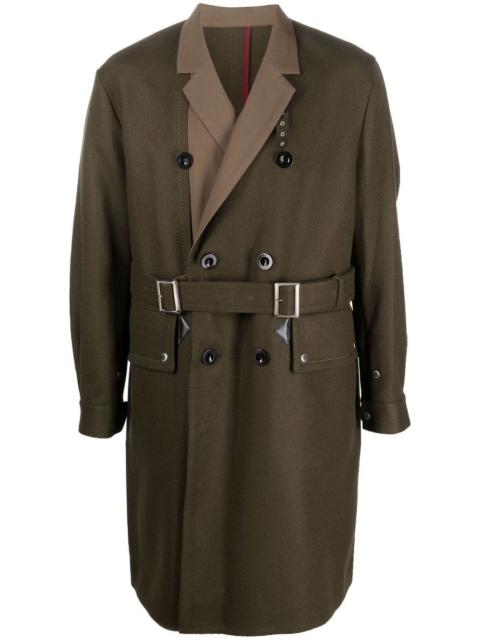 sacai Melton double-breasted wool coat