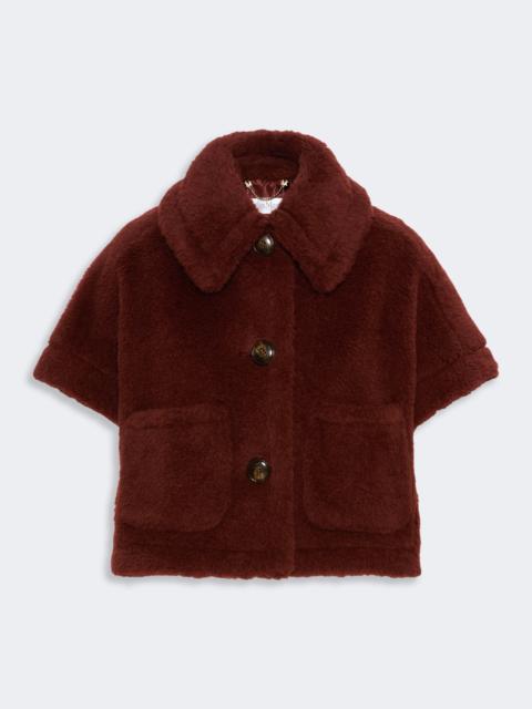 Max Mara NEWTERZO1 Alpaca and wool Teddy fabric boxy cape - RUST