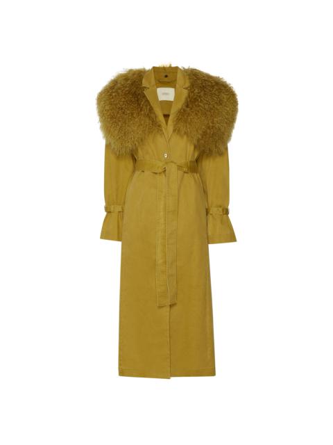 LAPOINTE Denim Trench With Shearling