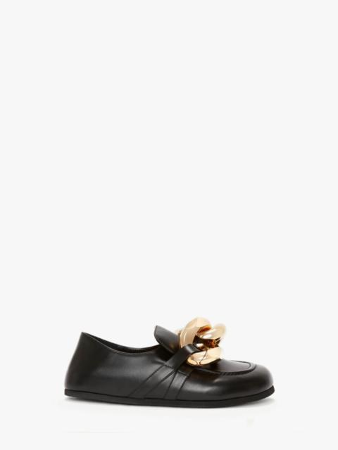 JW Anderson CLOSED BACK LEATHER CHAIN LOAFER