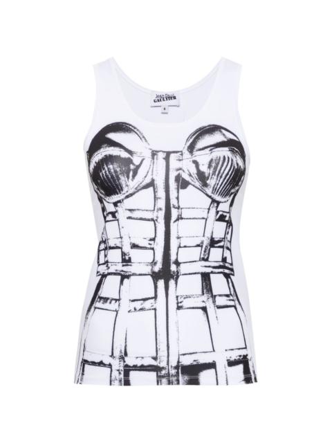 Jean Paul Gaultier trompe l'oeil print top