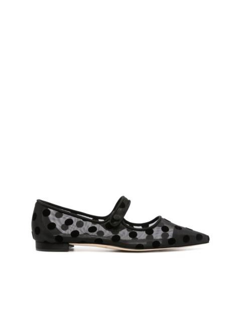 polka-dot flat ballerina shoes