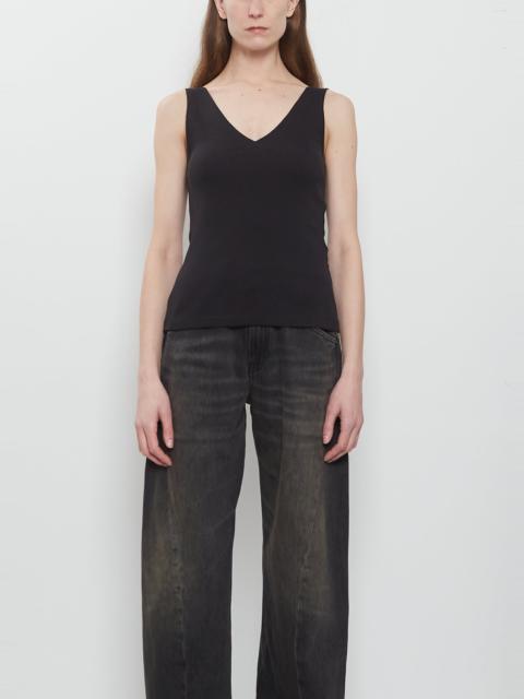 6397 Ribbed Cotton V-Tank — Jet