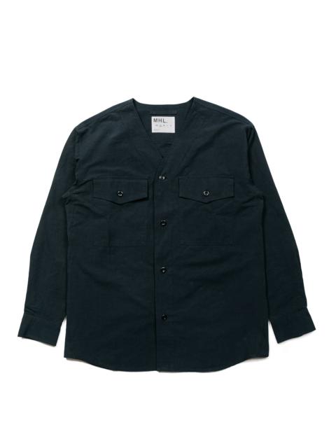 MHL Scout Shirt Cotton Linen Plainweave Ink