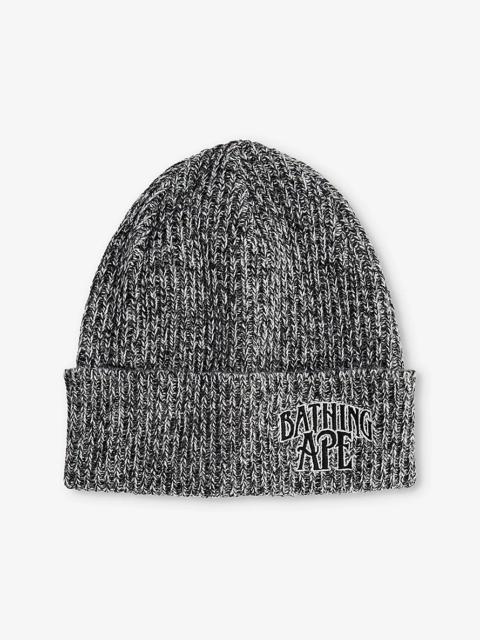 A BATHING APE® Brand-Embroidered Ribbed-Knit Cotton Beanie