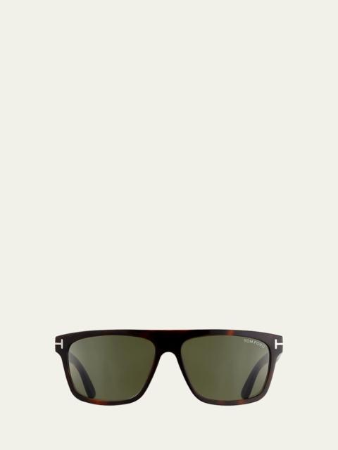 TOM FORD Men's Thick Square Acetate Sunglasses