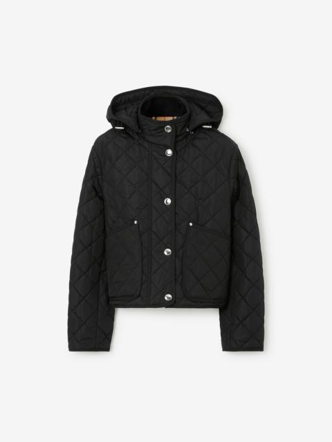 Diamond Quilted Nylon Cropped Jacket