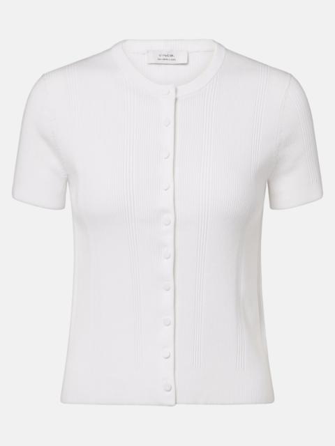Vince Ribbed-knit cotton-blend cardigan