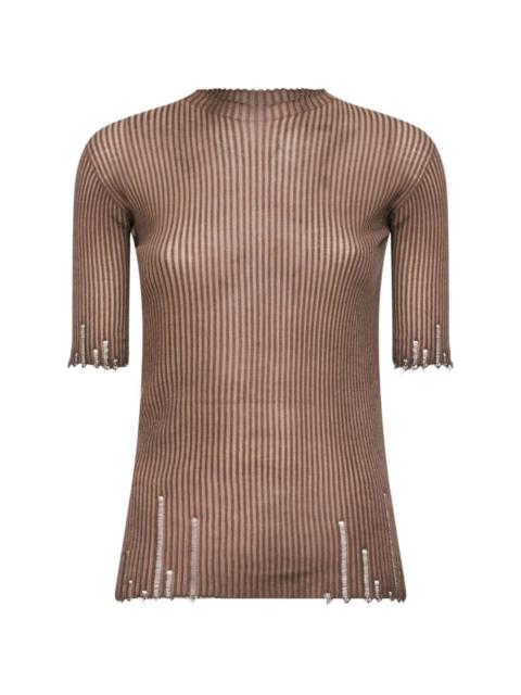 UMA WANG scalloped-edges T-shirt