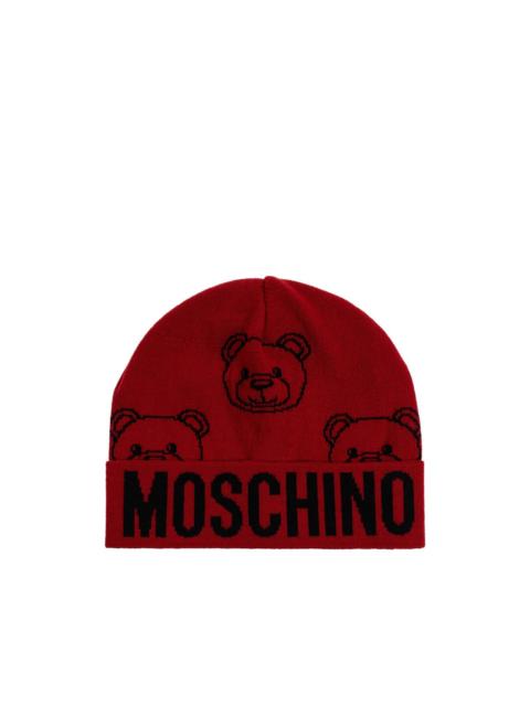 Moschino teddy-print logo beanie