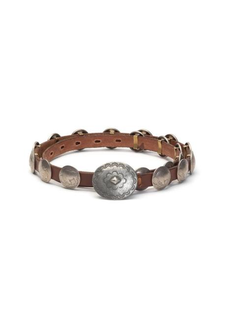 visvim CONCHO BELT 12MM W BROWN