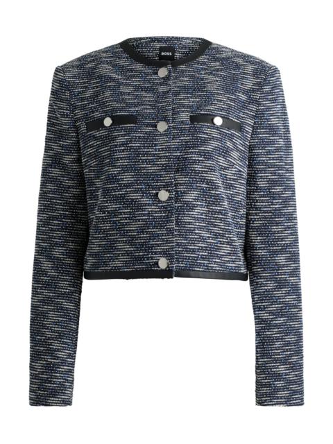 BOSS CROPPED JACKET IN COTTON TWEED