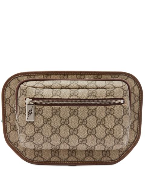 Large GG polyester belt bag in ebony and beige polyester