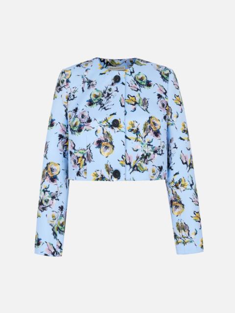 EMILIA WICKSTEAD Lizette Jacket in Yellow & Green Floral Print Genzianella