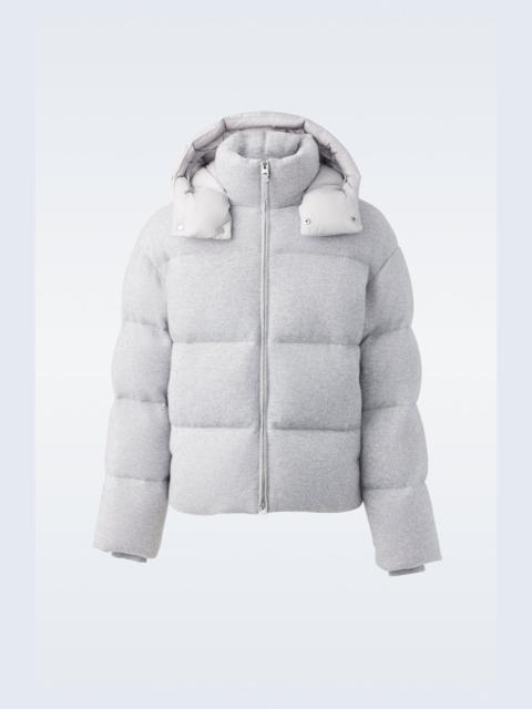 STEVEN Medium down jacket with cashmere blend shell