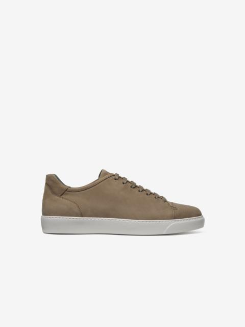 CORNELIANI Taupe leather trainers