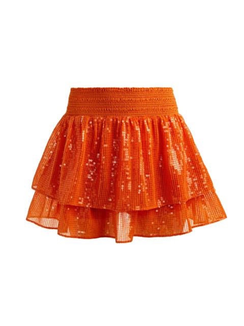 Alice + Olivia BETHIE SEQUIN MINI SKORT - ORANGE PEEL