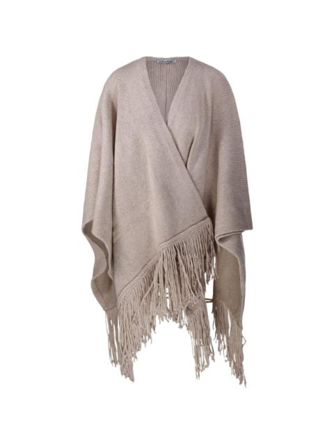 Max Mara fringe-trimmed knitted poncho