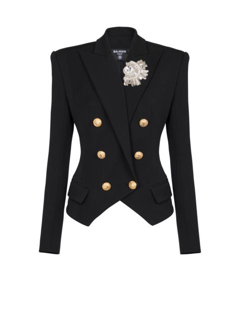 Balmain Wool double-breasted blazer with badge