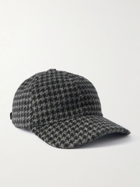 Brioni Houndstooth Cashmere Baseball Cap Gray