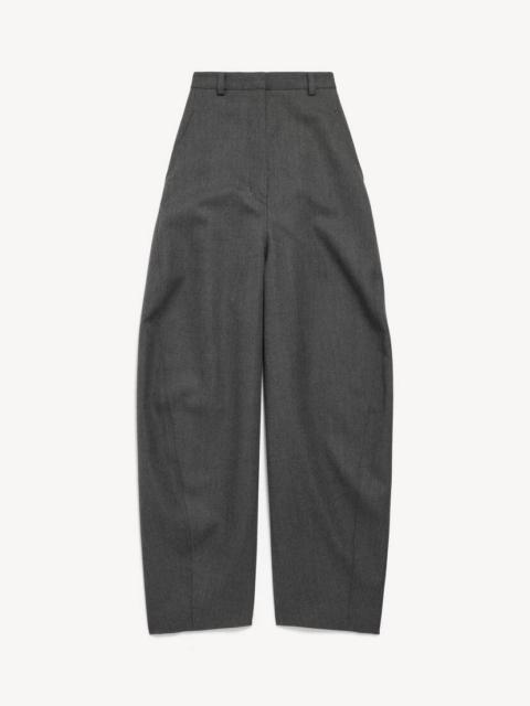BALENCIAGA Women's High Waist Barrel Pants in Dark Grey