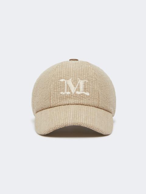 Max Mara CIRCENSE Raffia-effect basketweave baseball hat - ICE