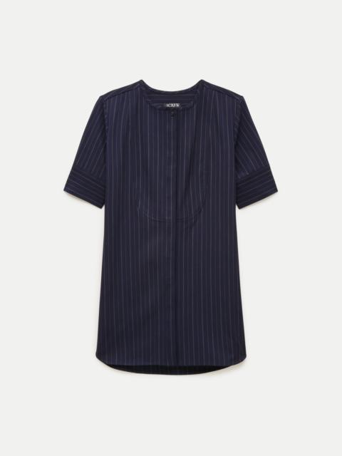 J.CREW Tuxedo-bib tunic dress in pinstriped Gramercy suiting