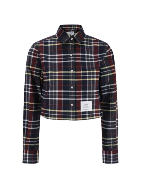 Thom Browne Hunting tartan cropped shirt