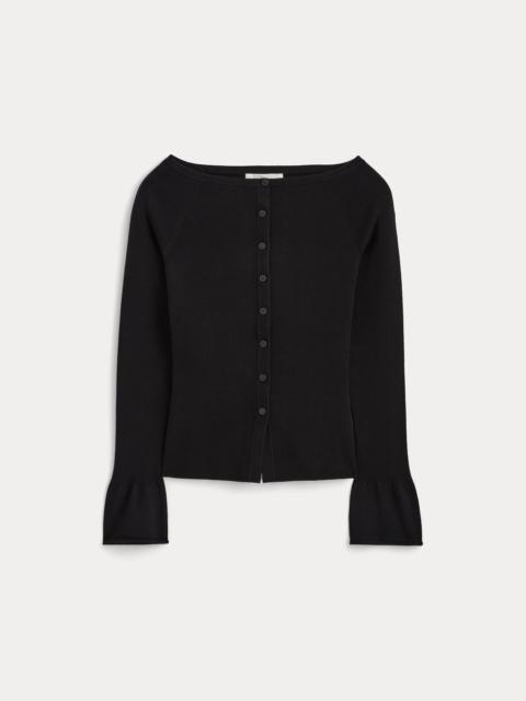 EVERLANE FINE KNIT OFF-THE-SHOULDER CARDIGAN