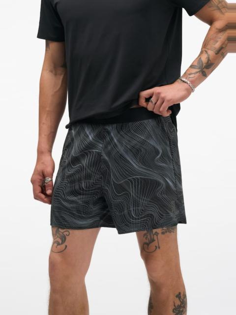 HOKA Men's Glide Short 5" Brief in Black/White Prt