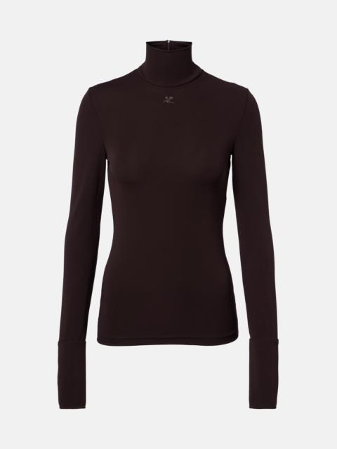 courrèges Jersey turtleneck sweater