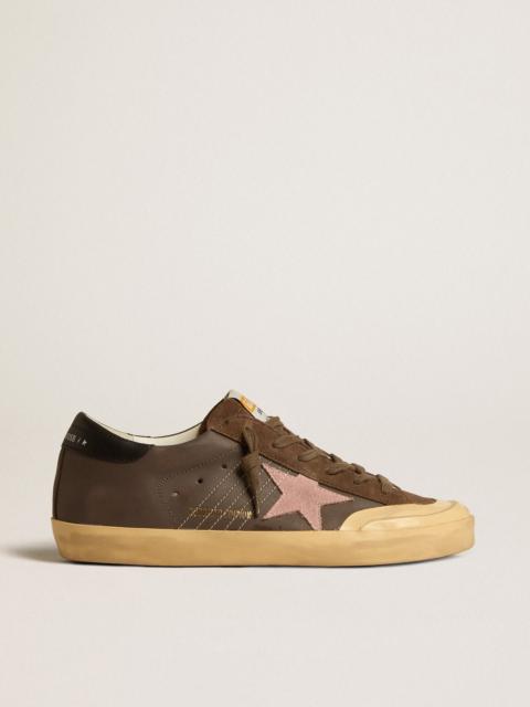 Super-Star Penstar LTD in brown leather with pink suede star