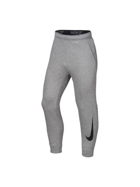 Nike Nike Windproof Solid Color Casual Sports logo Fleece Lined Long Pants Gray 932258-063