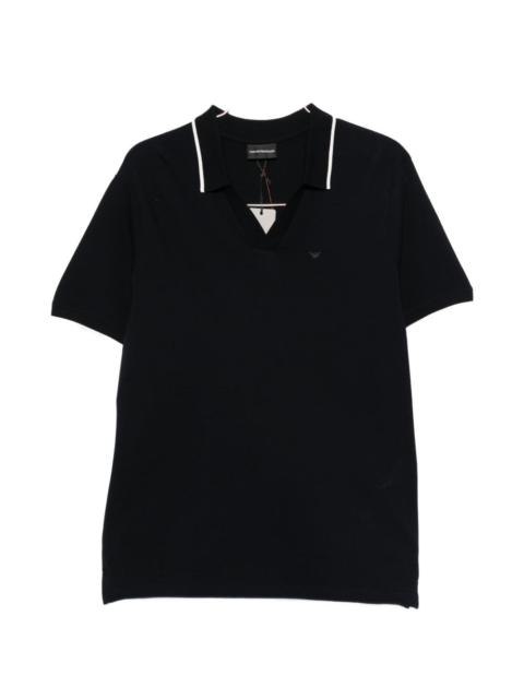 EMPORIO ARMANI V-neck contrast-trim T-shirt
