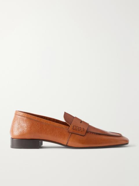 Dries Van Noten Glossed Textured-leather Penny Loafers