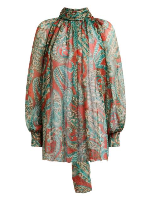 Etro paisley high-neck blouse