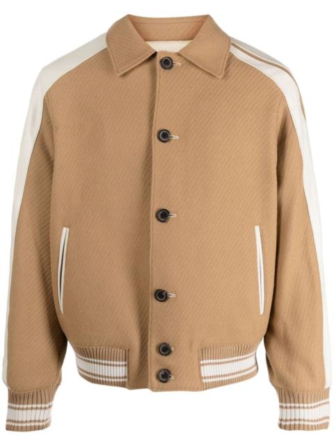 ADER error button-down ribbed bomber jacket