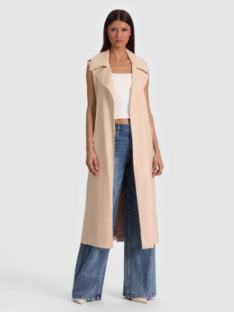Alice + Olivia KEITH SLEEVELESS LINEN TRENCH