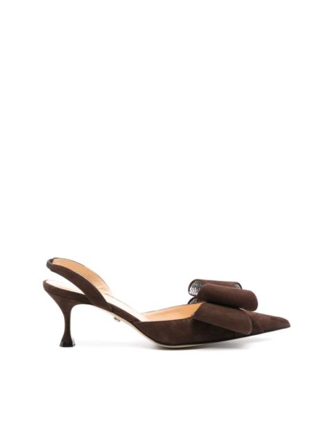 MACH & MACH 65mm bow-embellished pumps