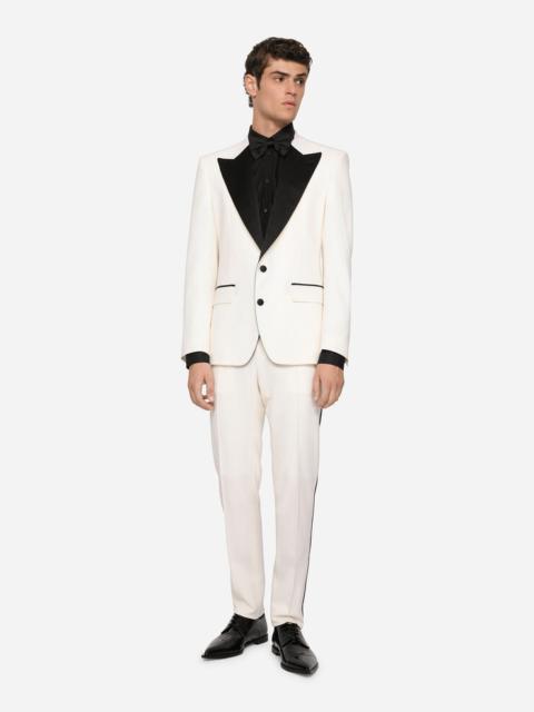 Stretch wool tuxedo pants