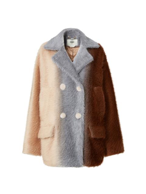 FENDI Oversized Alpaca-Wool Double-Breasted Coat multi