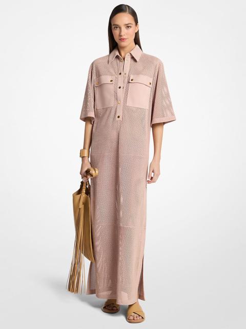 MICHAEL KORS COLLECTION Perforated Suede Safari Dress
