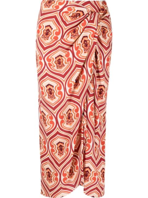 Etro graphic-print sarong skirt