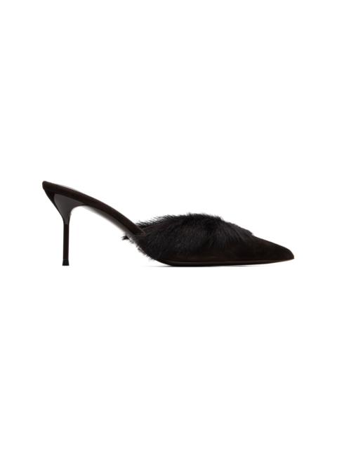 PARIS TEXAS Brown Lidia 70mm Suede Mule Heels