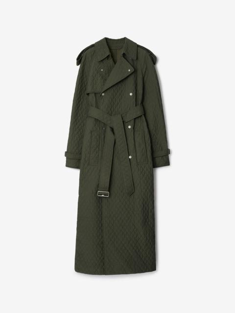 Burberry Long Quilted Nylon Trench Coat